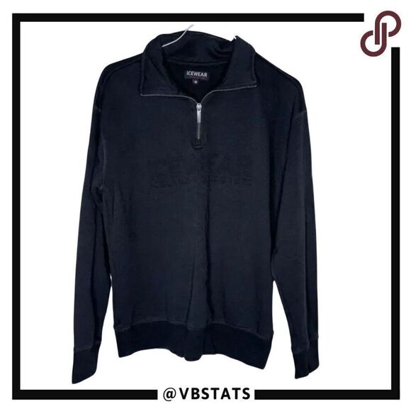 Icewear Black on Black Logo 1/4 Zip Performance outdoor Top Shell in Medium - Picture 1 of 6